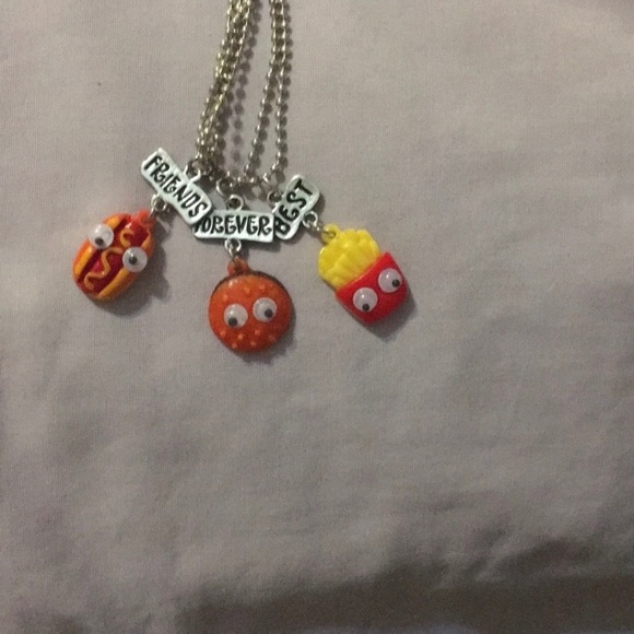 Friendship Necklace for 3 Best Friends, Personalized Trio  🔥Best friend3pc necklace food pendants